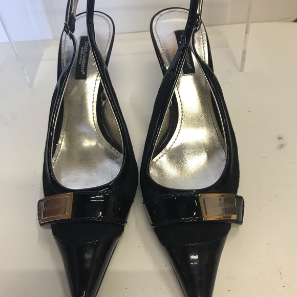 Dolce & Gabbana Shoes - Dolce & Gabbana Black sling back patent trim